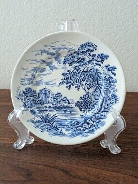Vtg Enoch Wedgwood Countryside Blue and White Small Salad Plate Gallery Wall